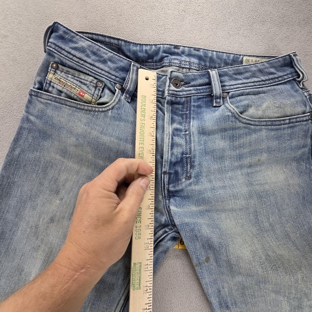 Diesel Jeans Mens 29x30 Blue Zatiny Altered Hem Bootcut Made In Italy 0072L - Picture 7 of 10